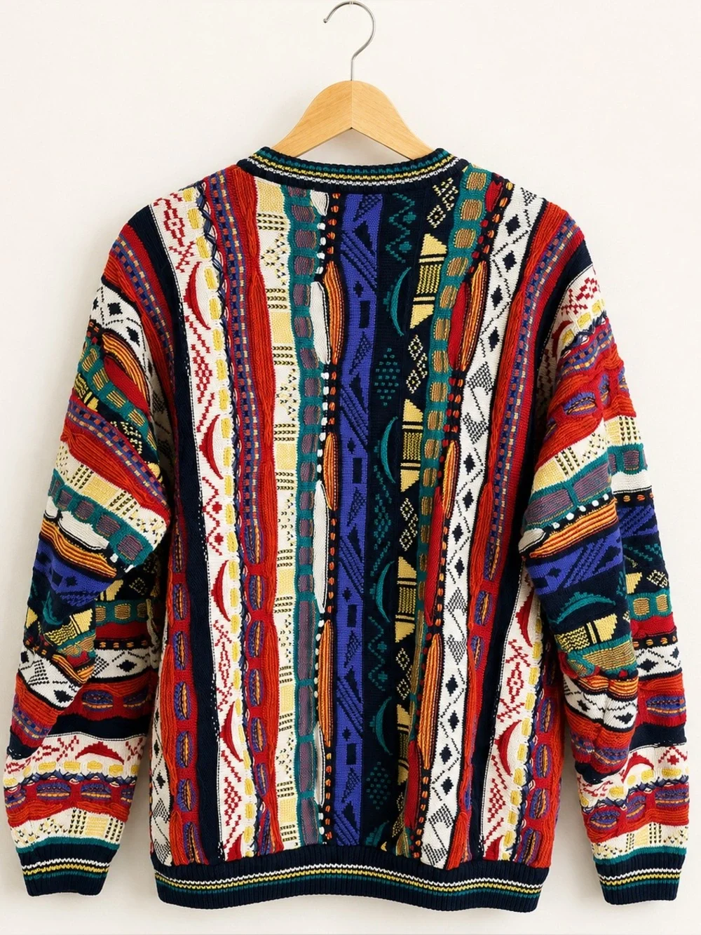 Vintage Cotton Traders 3D Textured Multicolor Knit Sweater